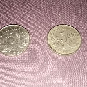 2 1922 Canadian nickels